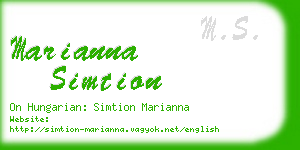 marianna simtion business card